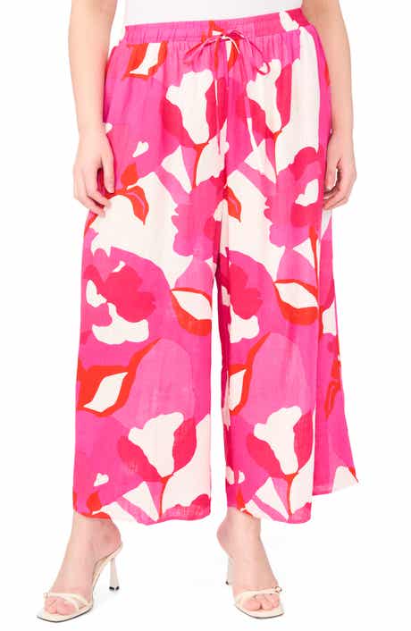 Vince Camuto Floral Print Drawstring Pants