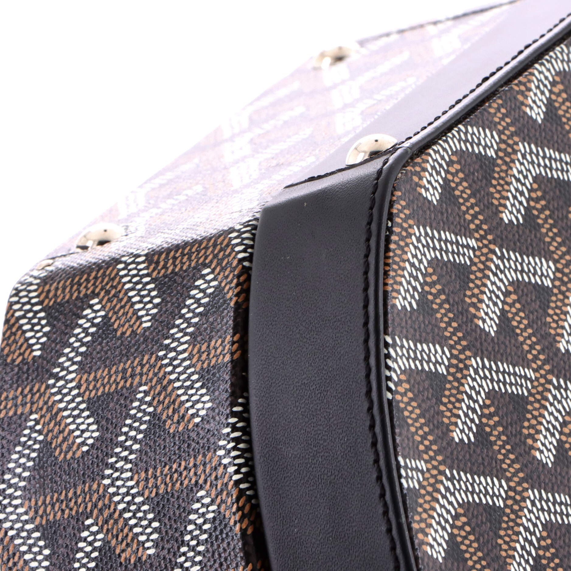 Pre-Owned Goyard Alto Hatbox Bag Coated Canvas, Alternate, color, Black