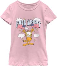 Garfield Girl's Garfield Free Spirit Smile Graphic T-Shirt
