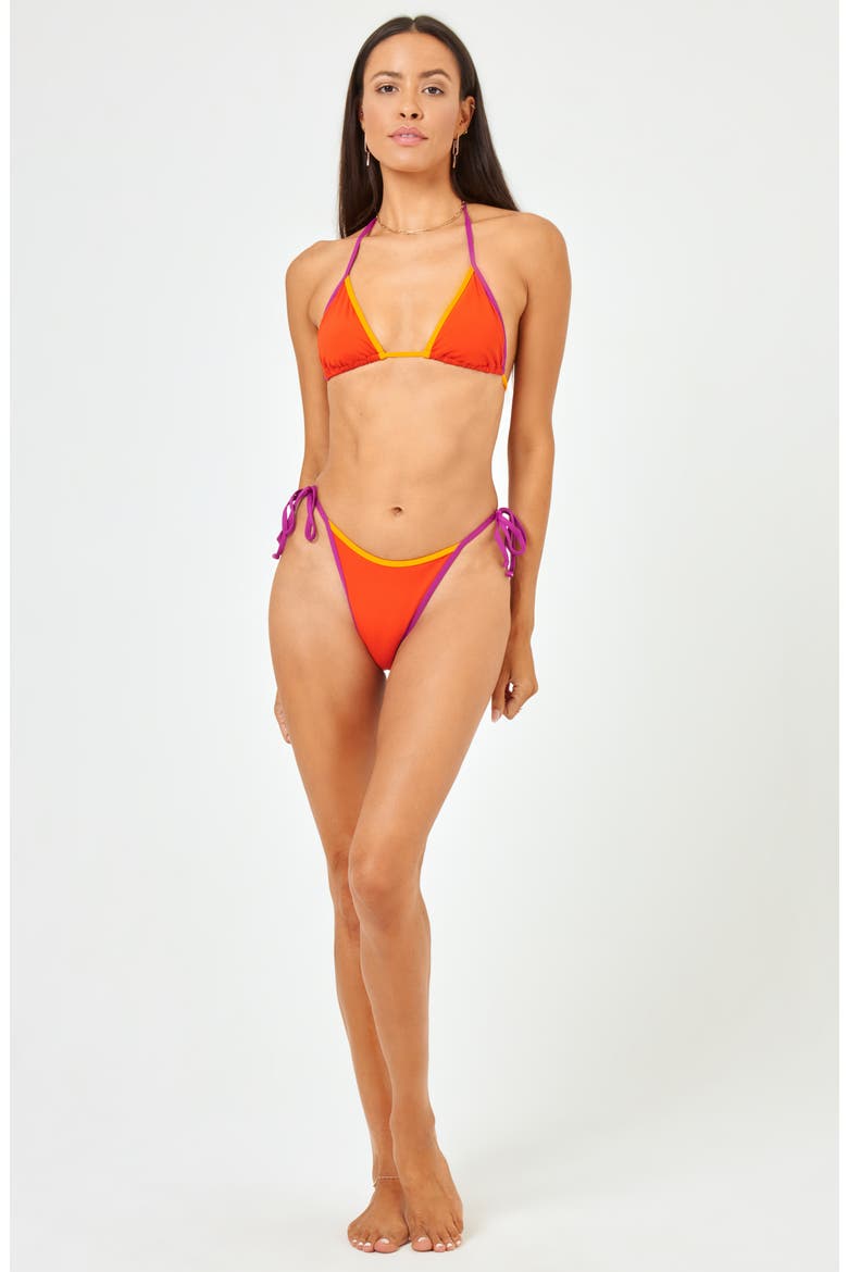 Levy Bitsy String Bikini Bottoms, Alternate, color, BERRY/ PIMENTO
