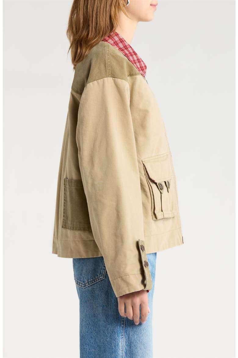 Marcelle Reversible Organic Cotton Barn Jacket, Alternate, color, RED MULTI
