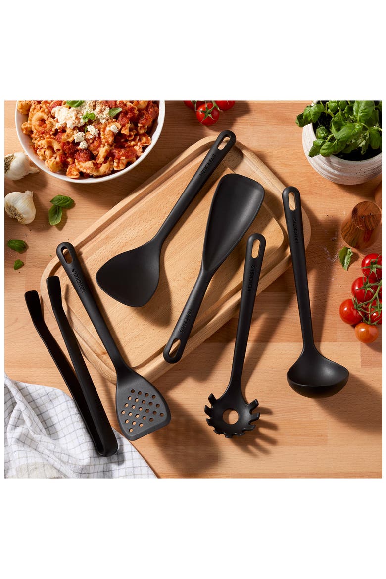 6-Piece Silicone Utensil Set, Alternate, color, BLACK