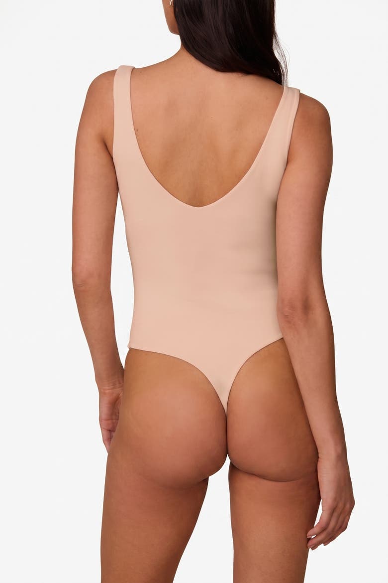 Bliss Plunge Bodysuit, Alternate, color, Beige