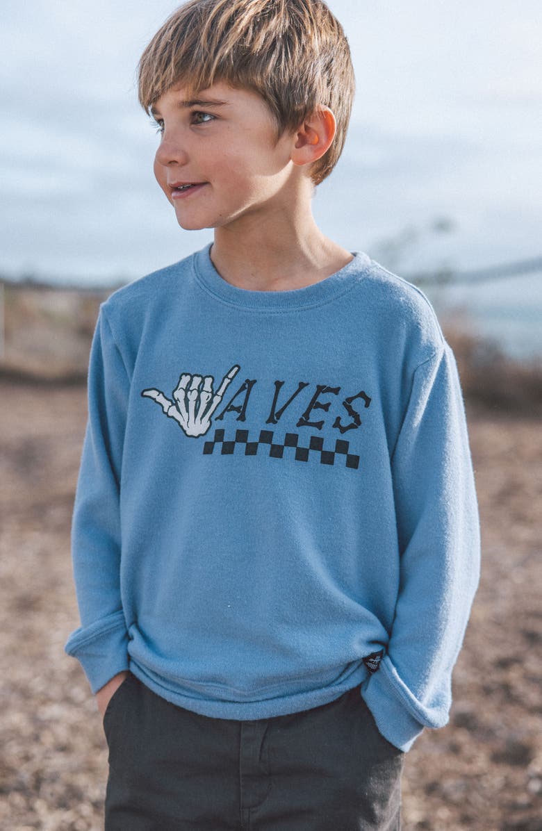 Feather 4 Arrow Kids' Waves Hacci Knit Pullover, Alternate, color, Faded Denim