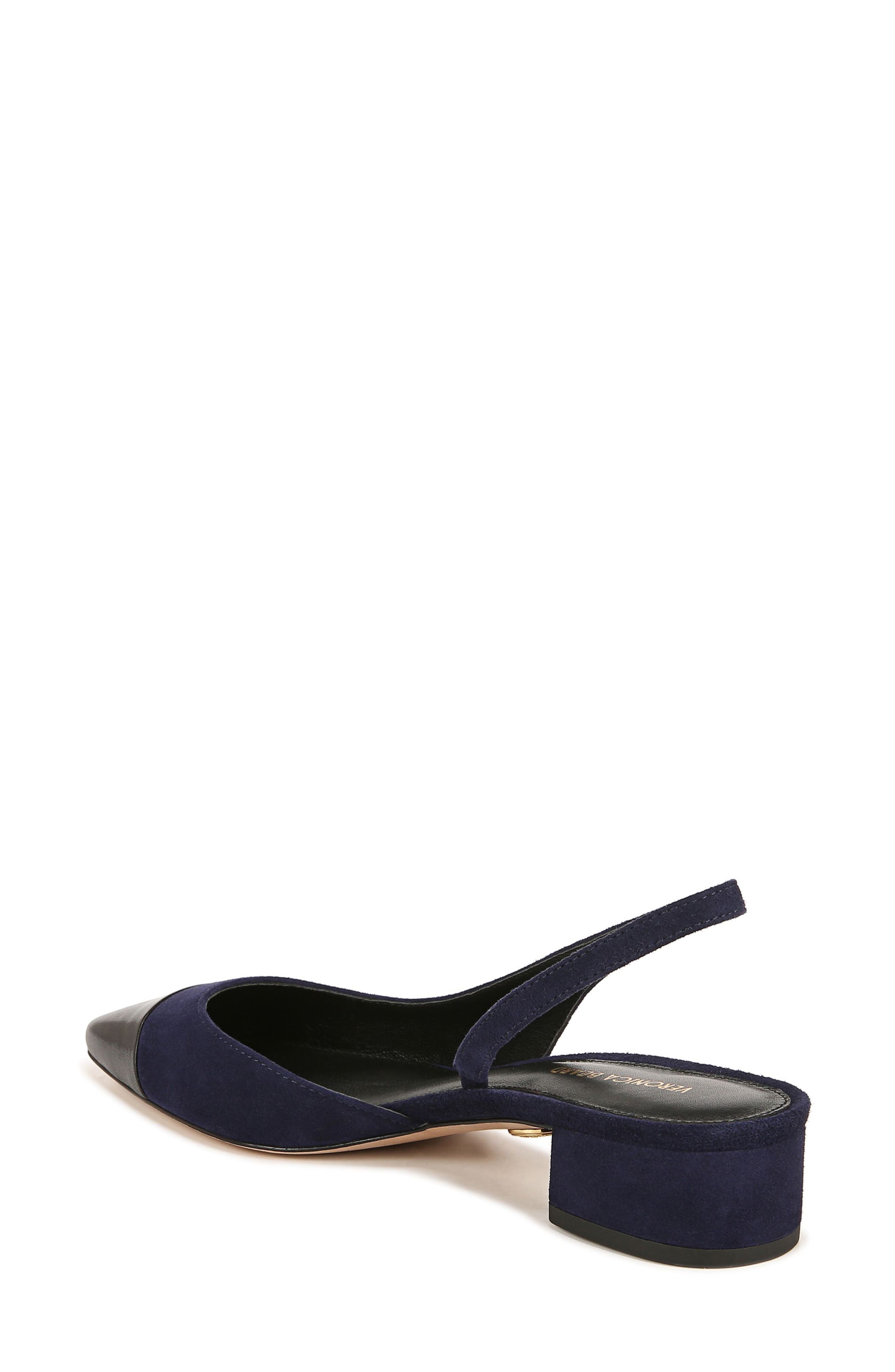 Cecile Half d'Orsay Slingback Pump, Alternate, color, INDIGO BLUE/ BLACK