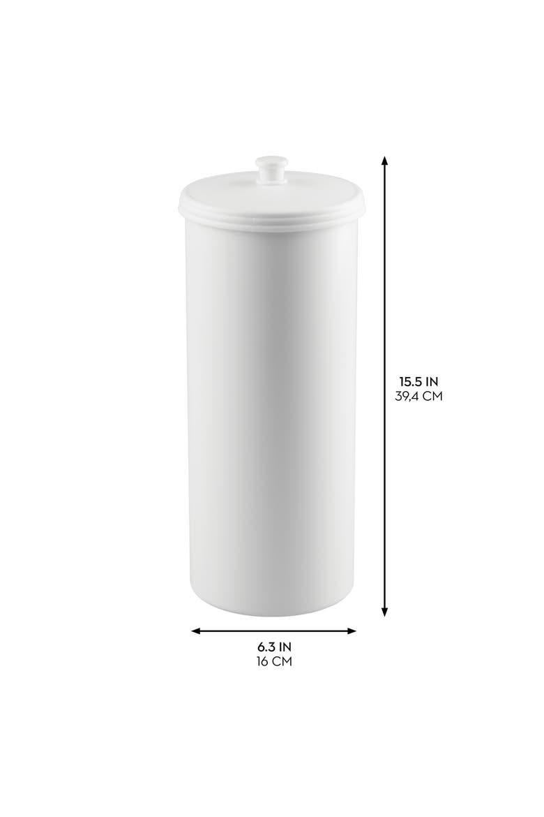 Freestanding Toilet Paper Canister, Set of 2, White, Made in USA, Alternate, color, White