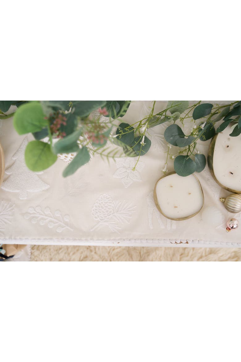 Yuletide Frost Pine Tree and Fox Tufted Runner 14" x 72", Alternate, color, White