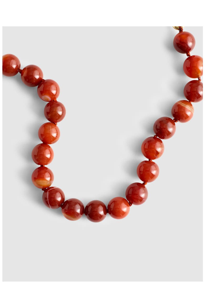 Semiprecious Stone Oversize Beaded Choker Necklace, Alternate, color, CHERRY