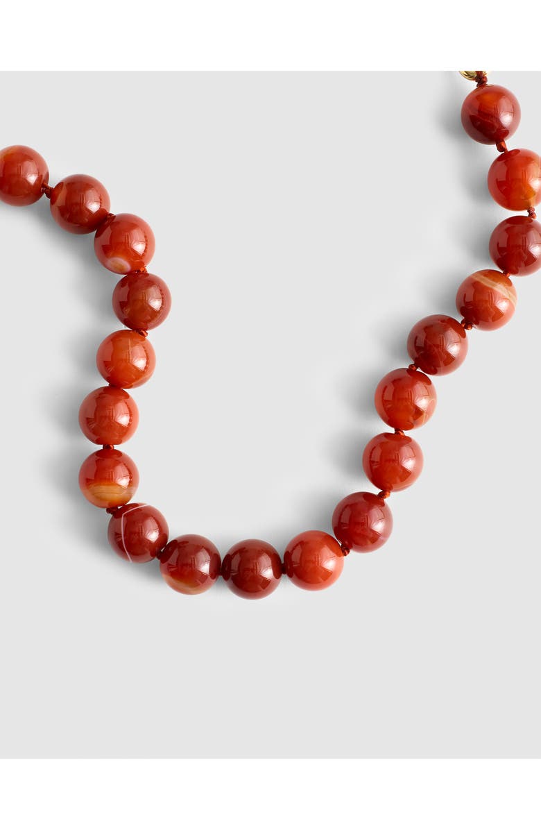 Madewell Semiprecious Stone Oversize Beaded Choker Necklace, Alternate, color, Cherry