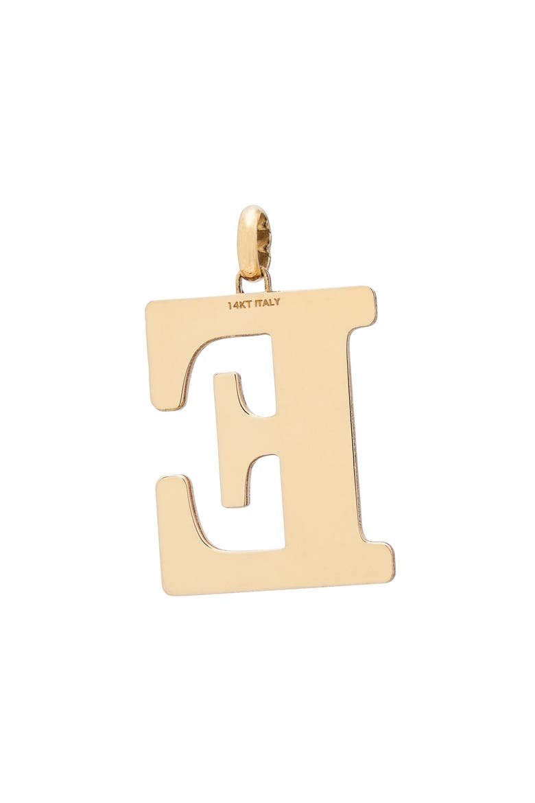 Medium Initial Pendant, Alternate, color, YELLOW E