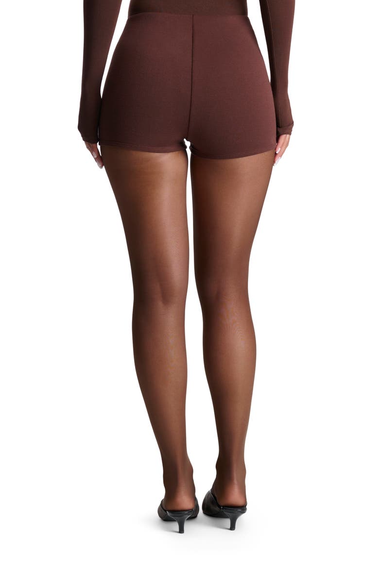 High Waist Hot Shorts, Alternate, color, CHOCOLATE