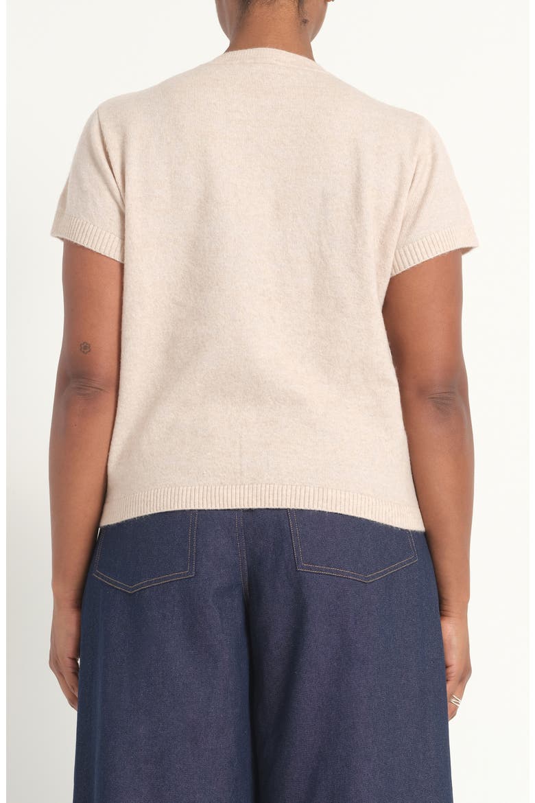 Airlie Short Sleeve Cardigan, Alternate, color, CREAM MARLE