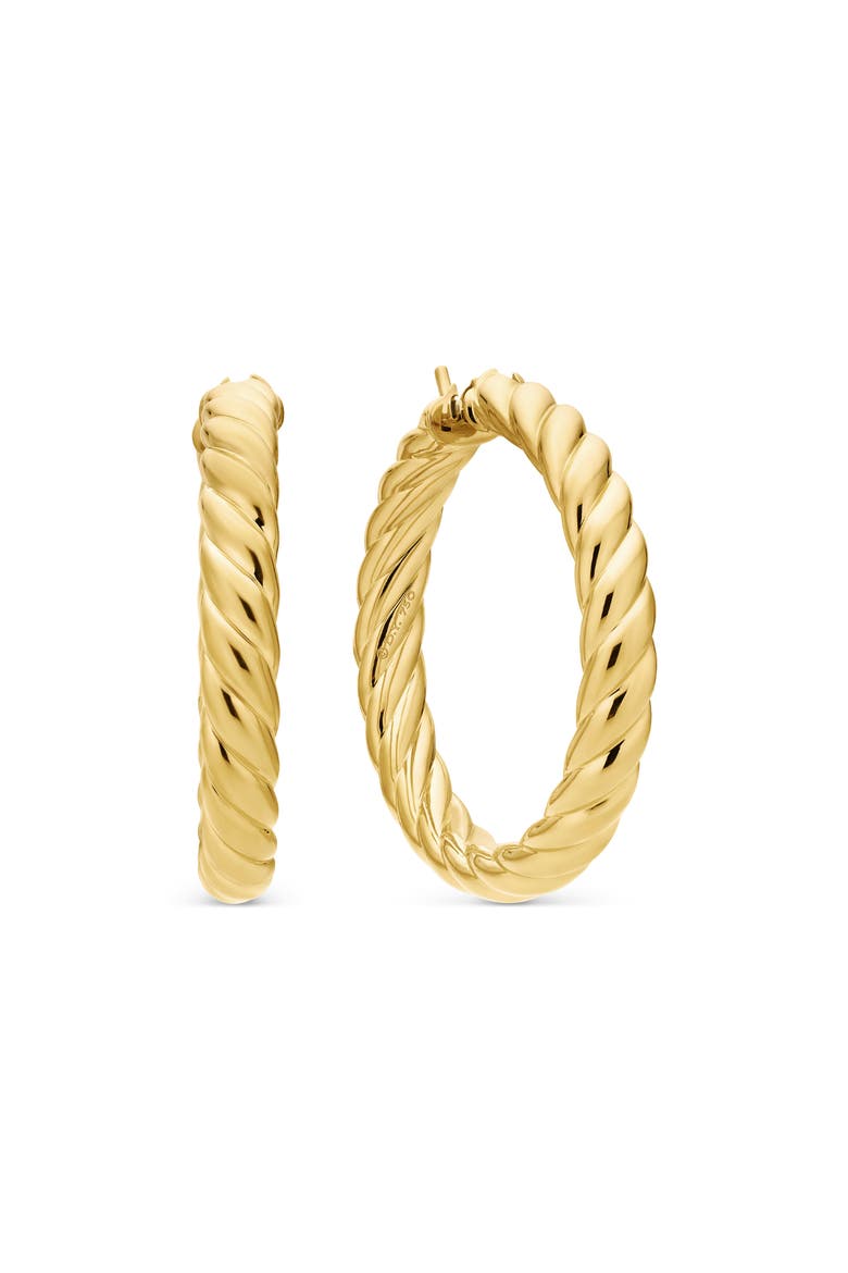Sculpted Cable Hoop Earring in 18K Yellow Gold, Main, color, 18K YELLOW GOLD