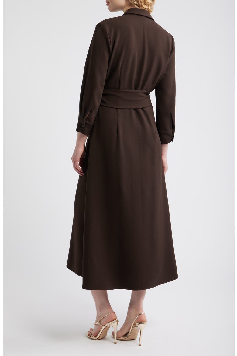 Belted Midi Shirtdress, Alternate, color, BROWN