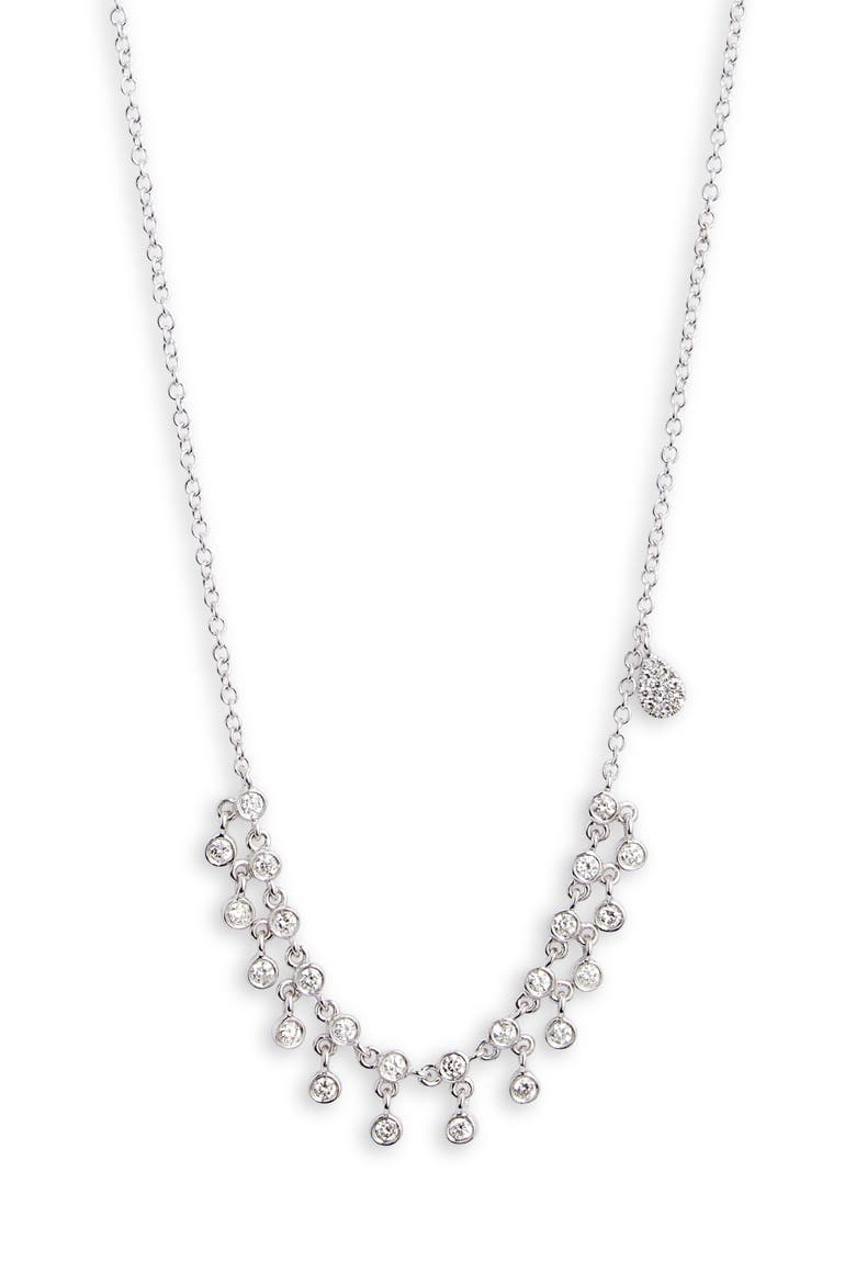 Diamond Frontal Necklace, Main, color, WHITE GOLD