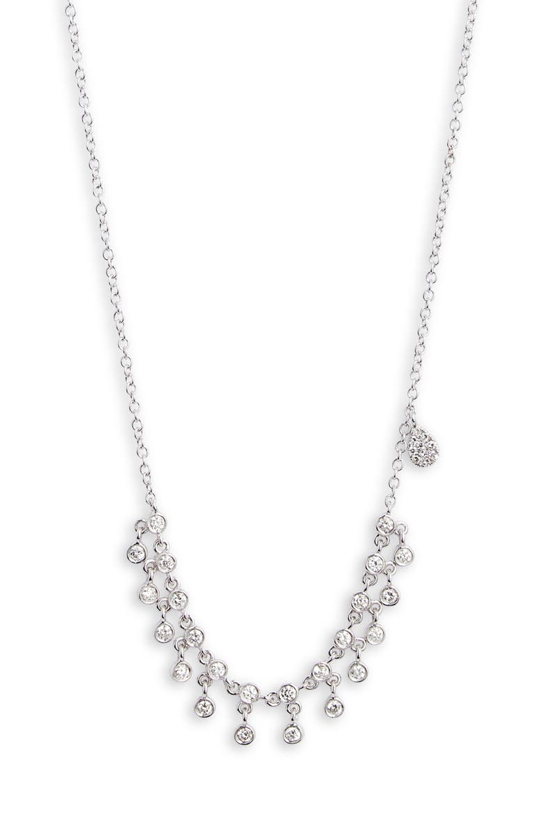 Meira T Diamond Frontal Necklace, Main, color, White Gold
