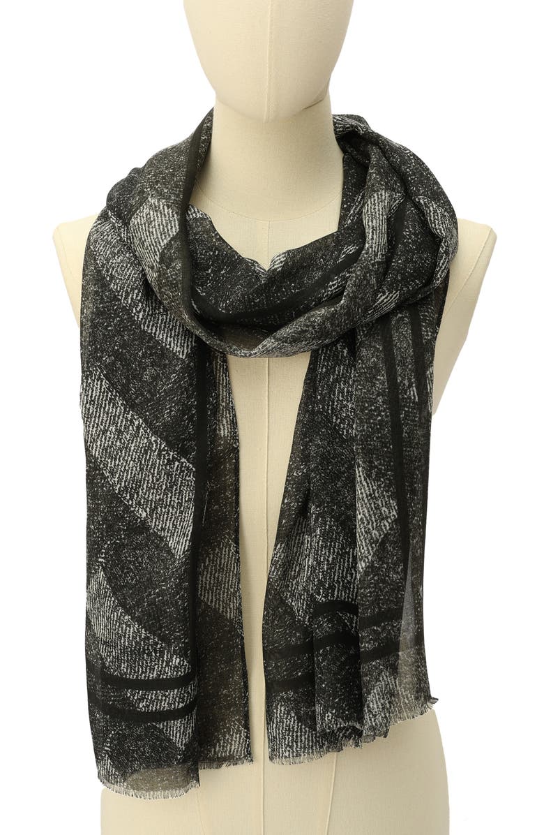 Kurt Geiger London Denim Print Oblong Scarf, Alternate, color, 