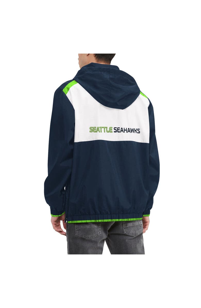 Tommy Hilfiger Men's Tommy Hilfiger Navy/White Seattle Seahawks Carter Half-Zip Hooded Top, Alternate, color, Navy