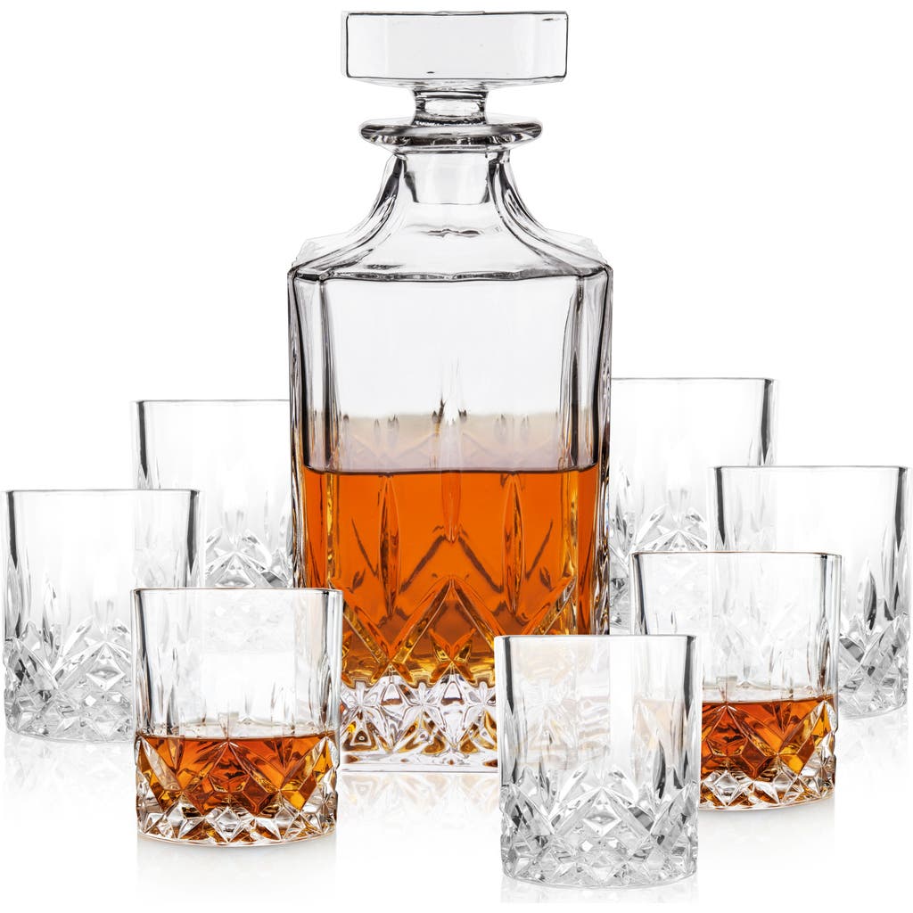 Viski Admiral Decanter And Lowball Glass Set In Clear