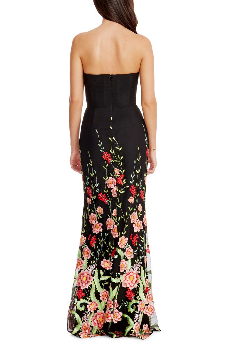 Fernanda Embroidered Floral Strapless Gown