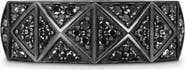 David Yurman Men's Pyramid Band Ring in Black Titanium with Black Diamonds, 8mm