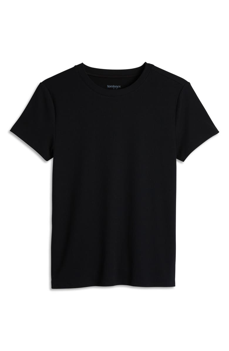TomboyX Short Sleeve Rib T-Shirt, Alternate, color, Black