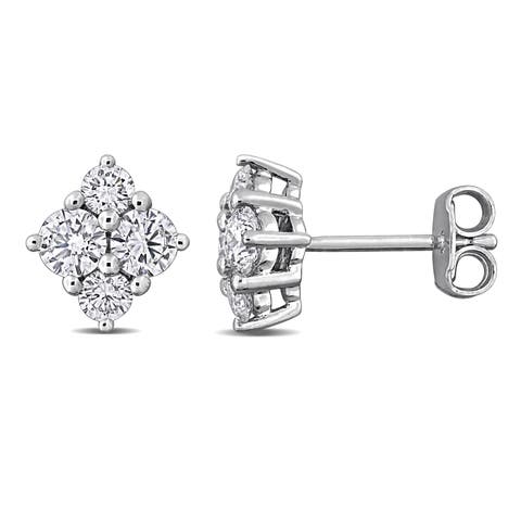 Lab-Grown Diamond Cluster Stud Earrings
