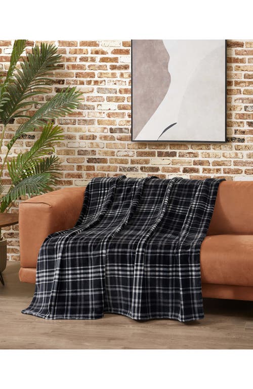 Lucky Brand Camper Plaid Throw Blanket In Black