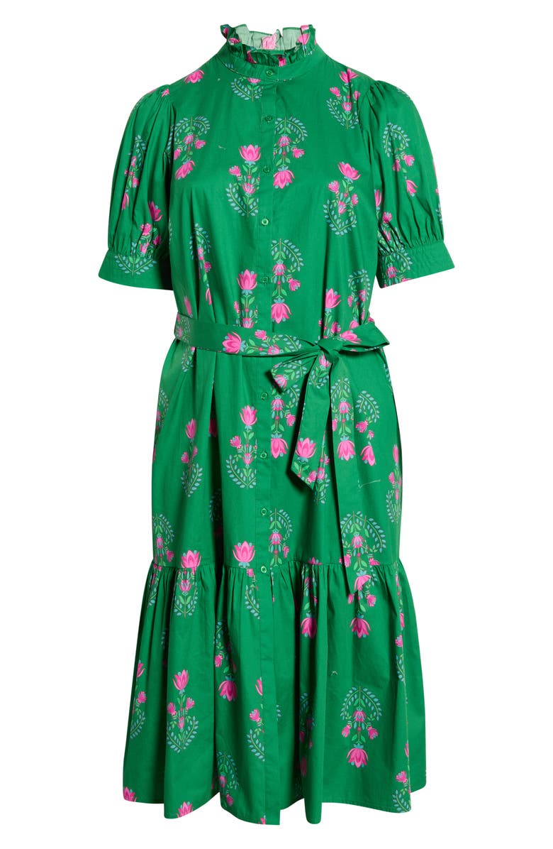 SUGARLIPS Floral Giles Shirtdress, Alternate, color, Green/ Pink