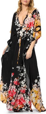 SAACHI Floral Print Cover-Up Kaftan