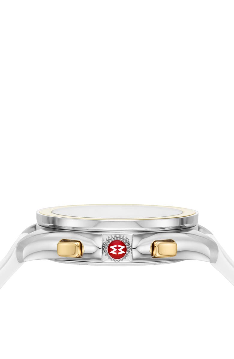 MICHELE Women's Cape Chronograph White Silicone Watch, 38mm, Alternate, color,