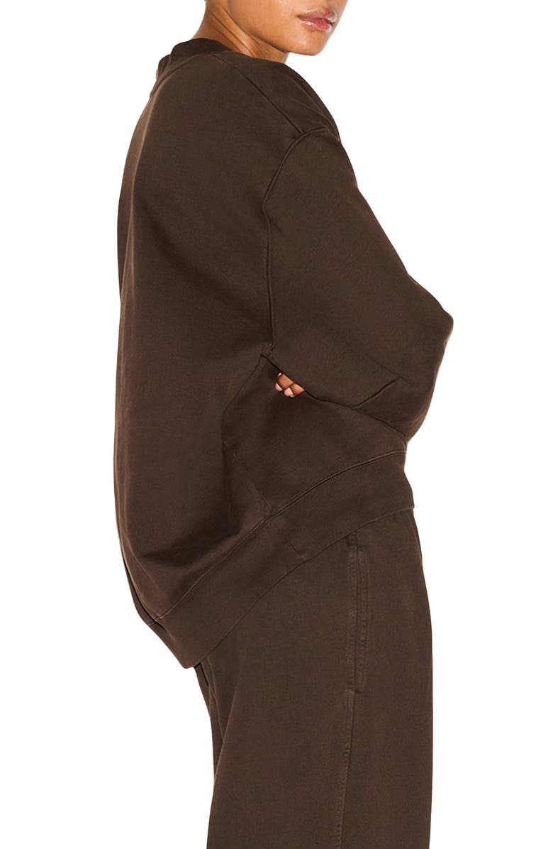 SKIMS V-Neck Fleece Pullover, Alternate, color, Espresso