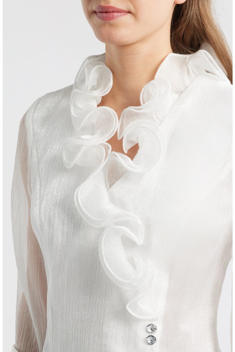 Yoryu Chiffon Ruffle Top, Alternate, color, IVORY