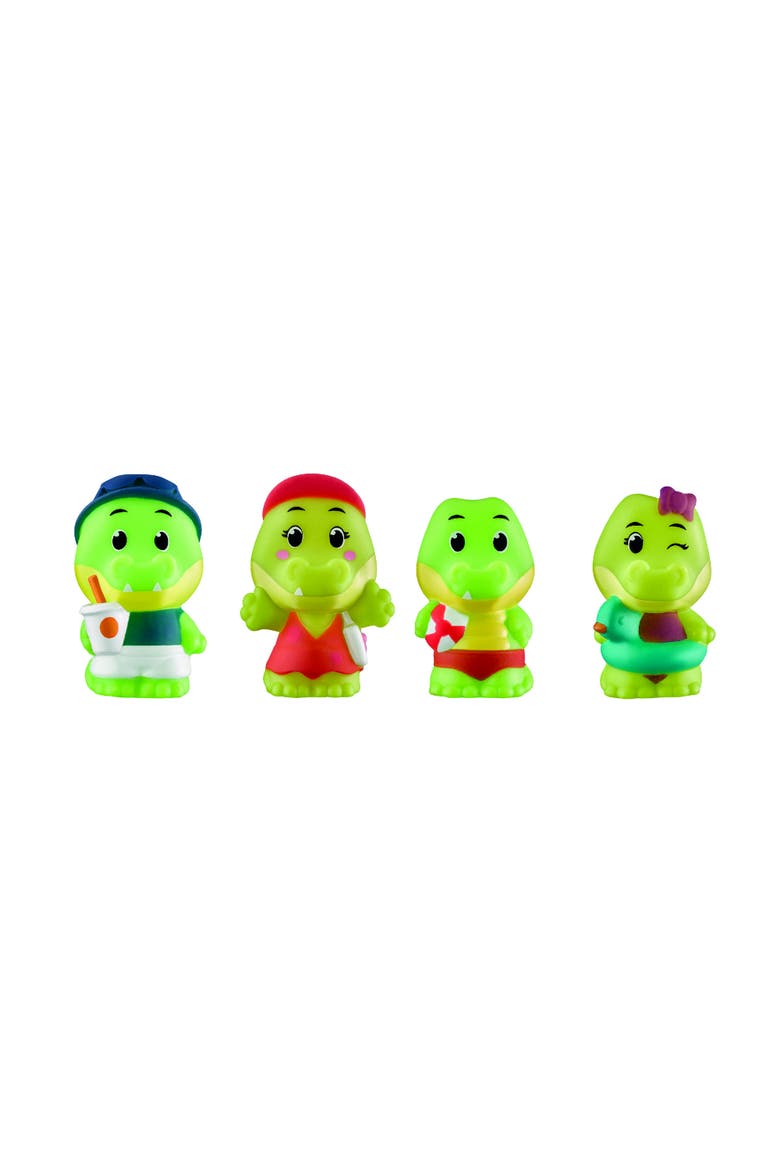 Crocodile Family 4 Mini Figures, Colorchanging, Playset 18Mo+, Alternate, color, Multicolored