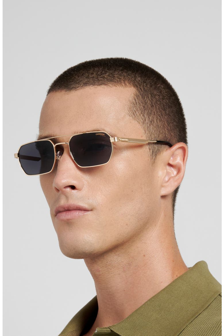 389/S 54mm Gradient Rectangular Sunglasses, Alternate, color, ROSE GOLD/ GREY