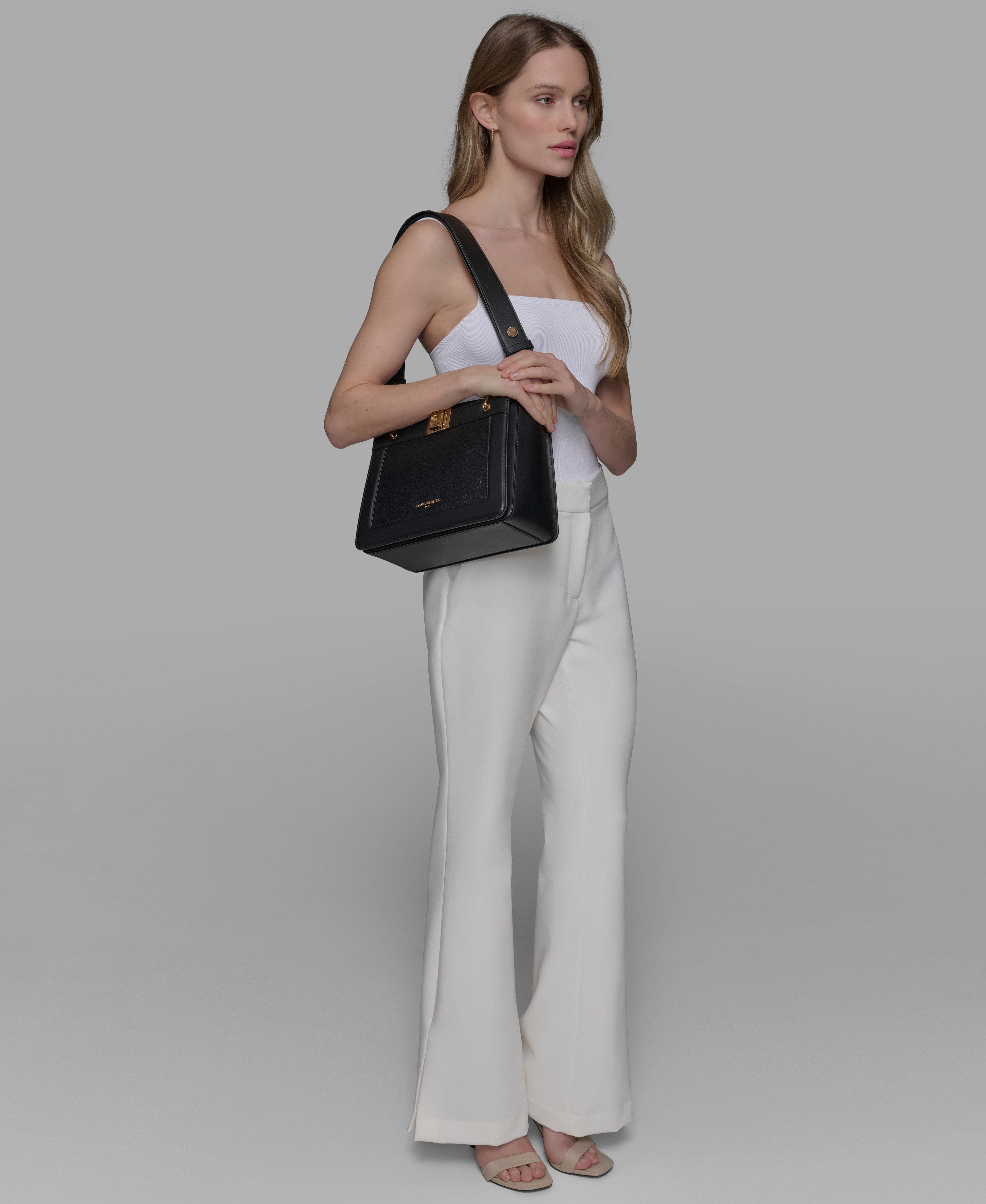 KARL LAGERFELD PARIS Ivette Satchel, Alternate, color, Brie