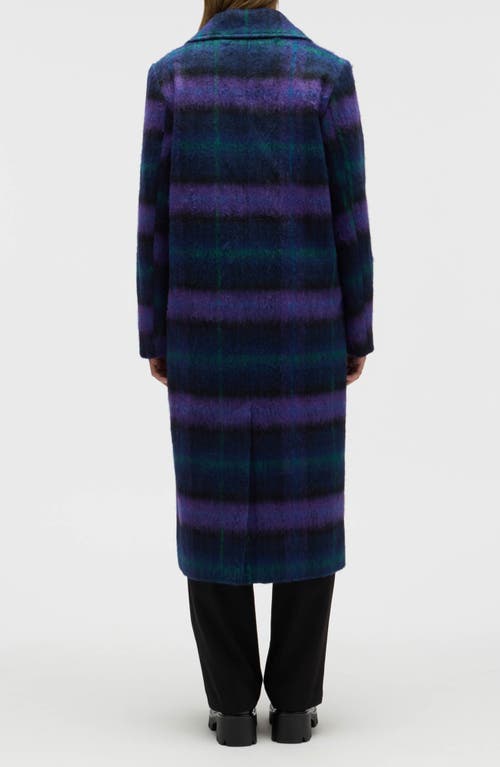 Nvlt Oversize Plaid Notch Lapel Coat In Blue