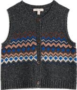 Seasalt Cornwall Golden Light Fair Isle Merino Wool Blend Sweater Vest