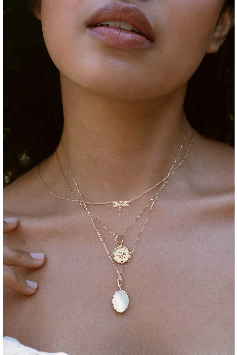 18K Gold Mini Travel Pendant Necklace, Alternate, color, 18K YELLOW GOLD