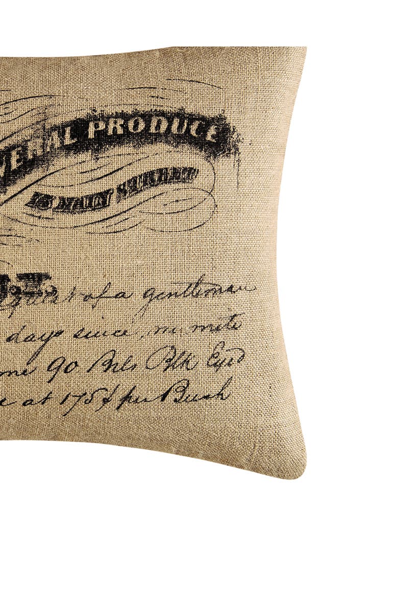 General Produce Burlap Printed Accent Pillow, 18" x 24", Alternate, color, Brown