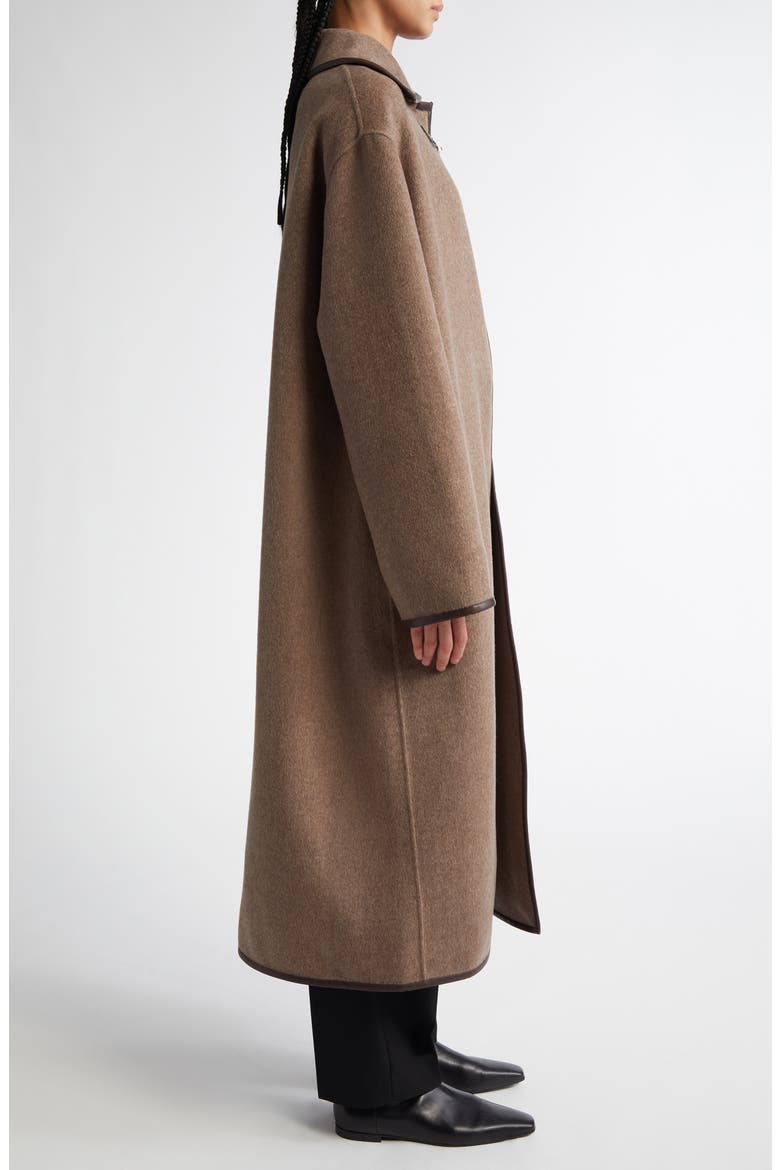 Double Clasp Wool Coat, Alternate, color, OAK MELANGE