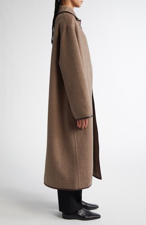 Totême Double-clasp Wool Coat In Oak Melange