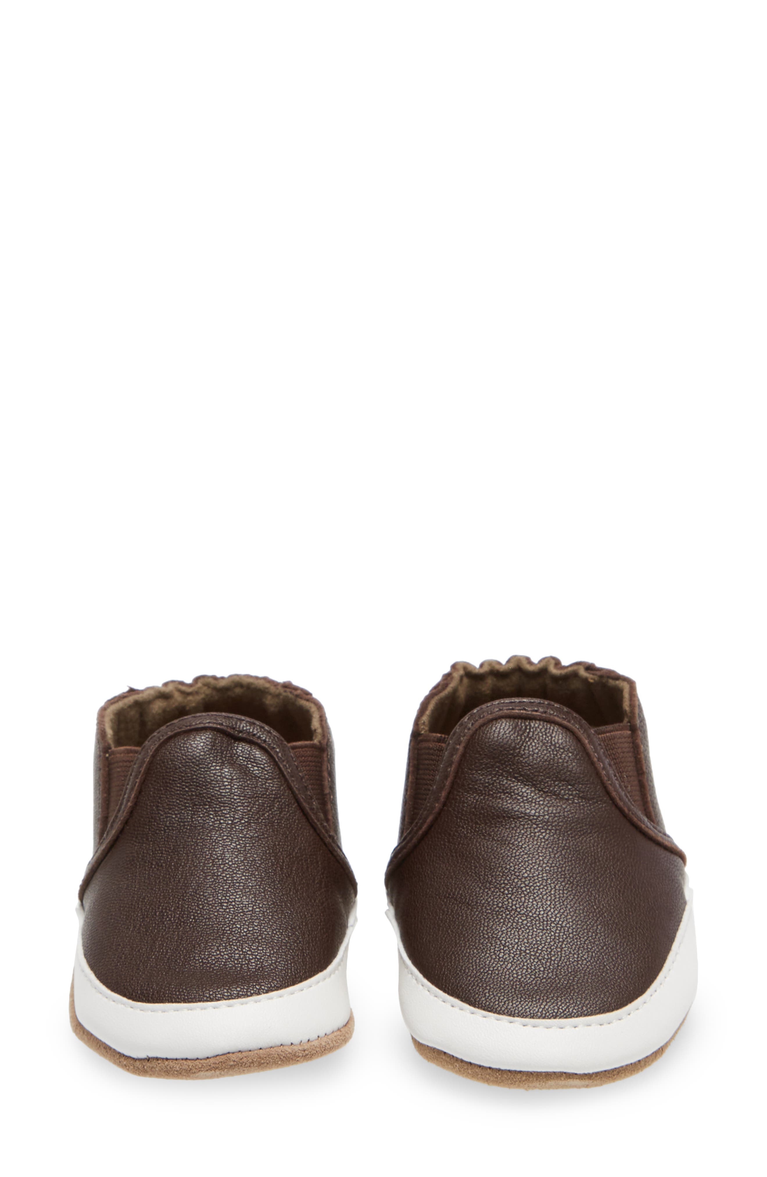 Robeez<sup
®</sup
 Kids
 Liam Crib Shoe, Alternate, color, Brown