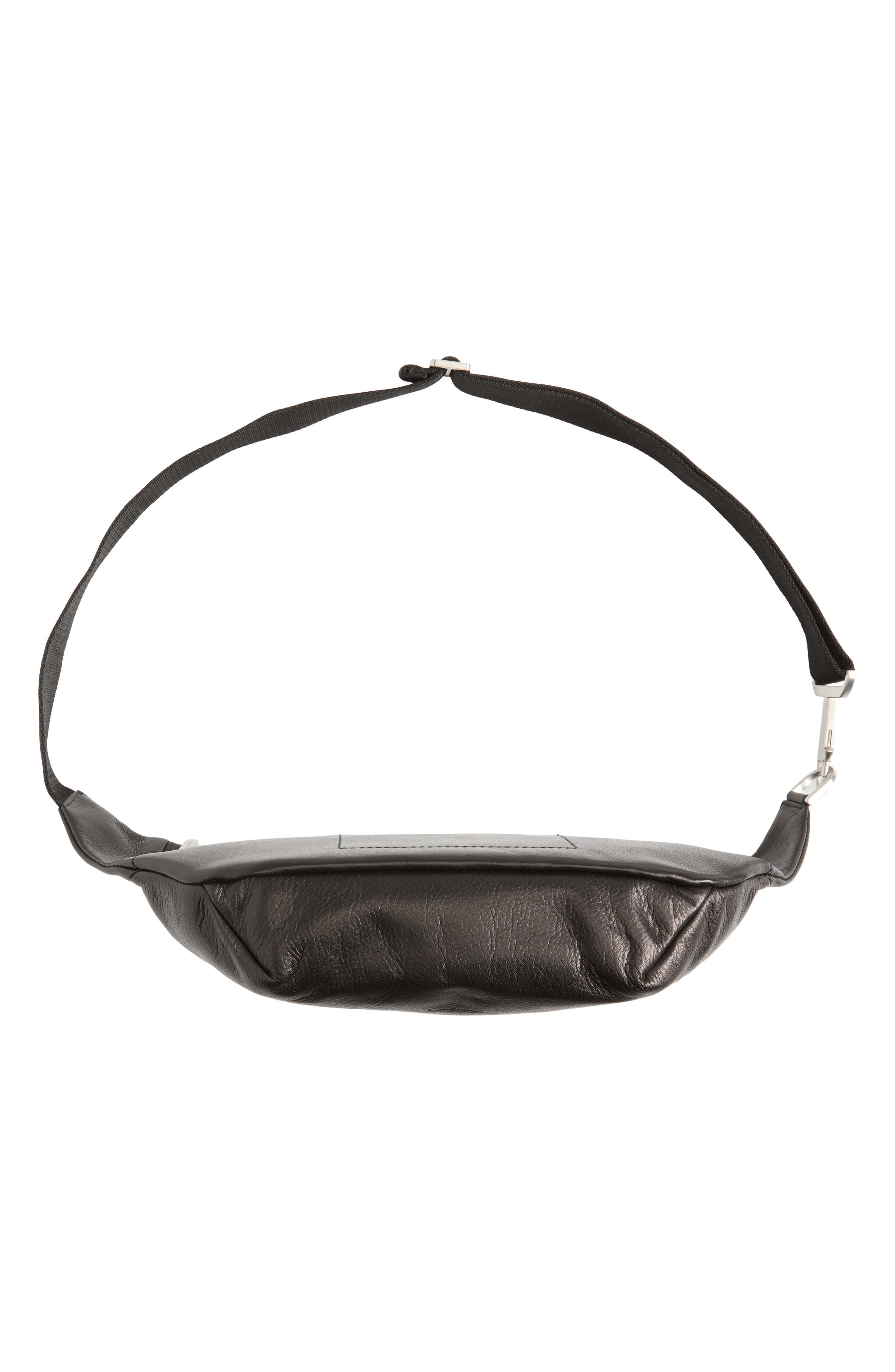 Leather Belt Bag, Alternate, color, BLACK