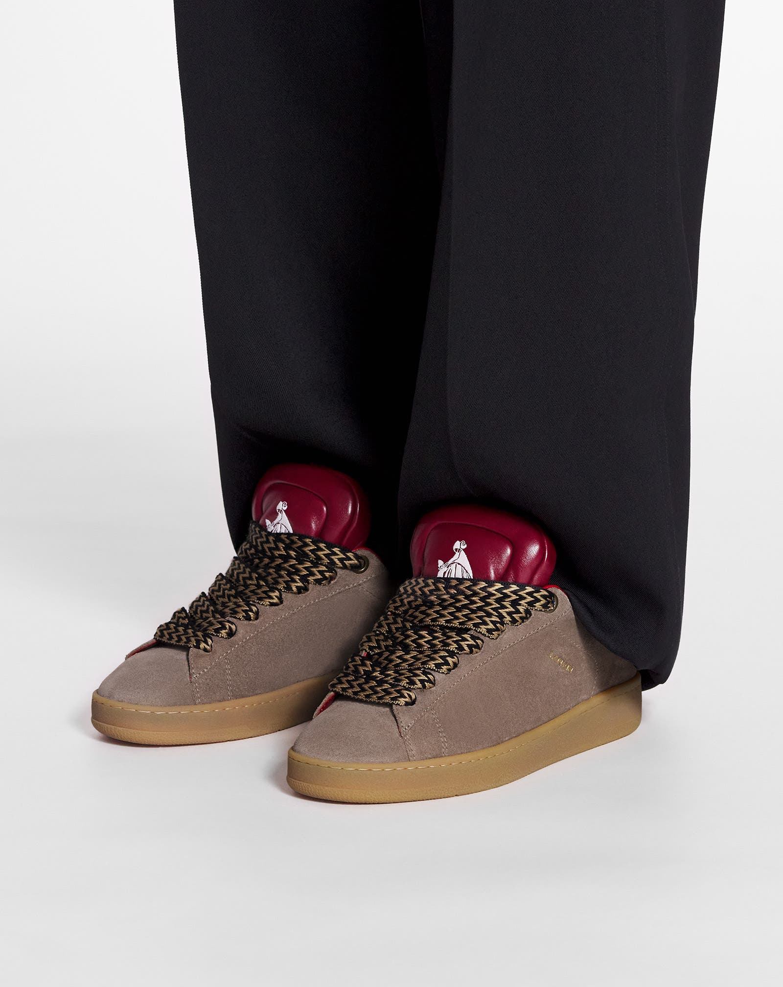 Lanvin x FUTURE HYPER CURB SNEAKERS IN LEATHER AND SUEDE FOR WOMEN, Alternate, color, 
