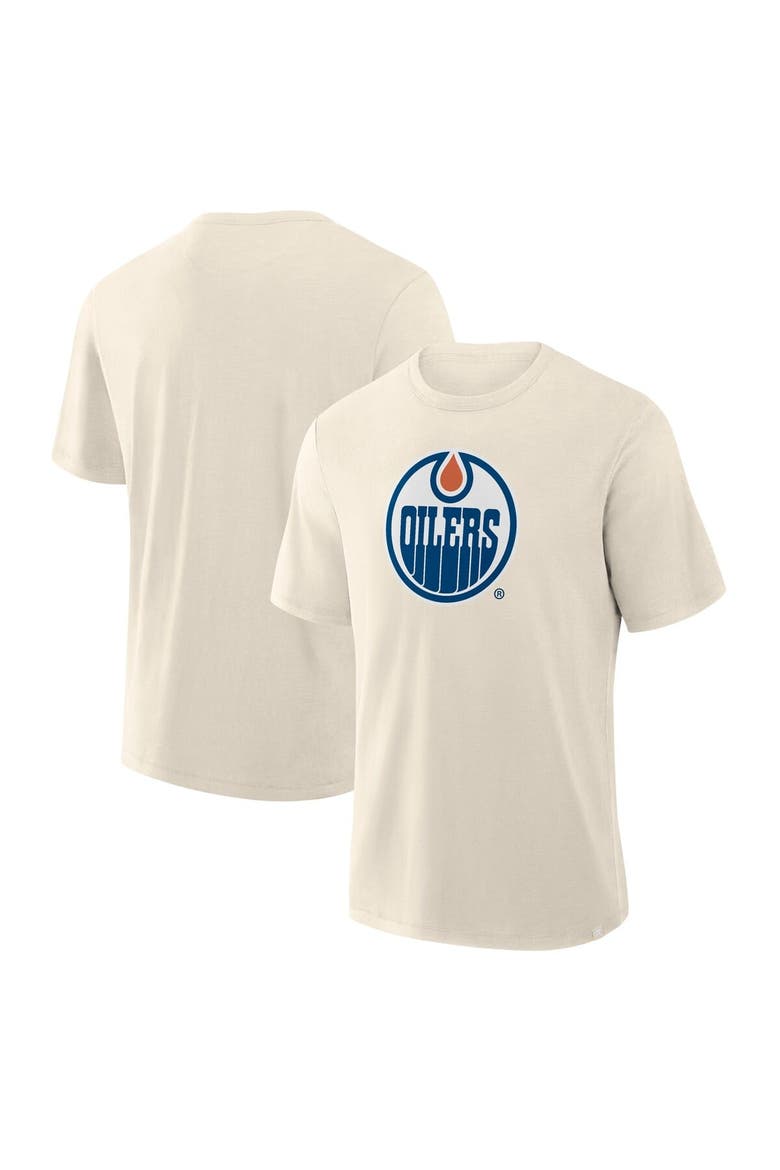 Men's Fanatics Cream Edmonton Oilers Stadium Slub T-Shirt, Alternate, color, Cream