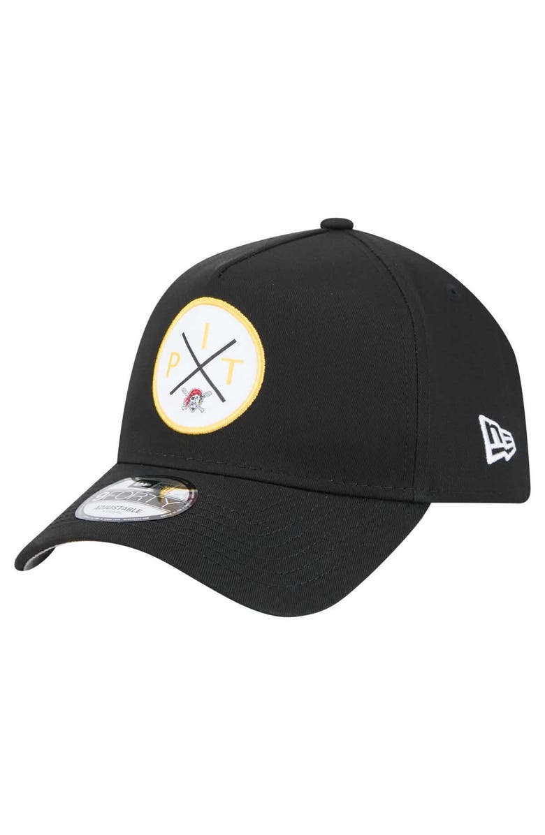 New Era Men's New Era Black Pittsburgh Pirates 9FORTY A-Frame Adjustable Hat, Main, color, Black