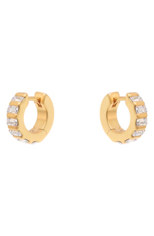 Reiss Liza Linear Crystal Huggie Hoop Earrings In Gold