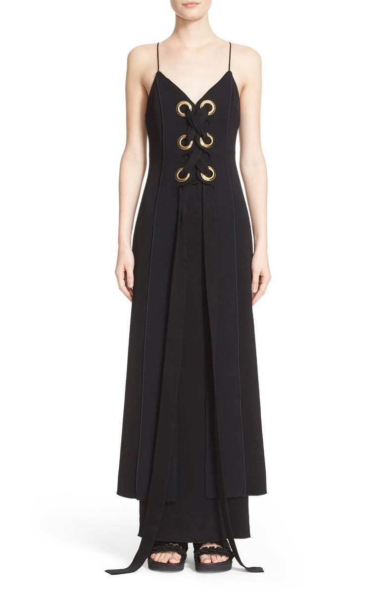 Ellery 'Delorean' Lace-Up Maxi Dress, Main, color, 