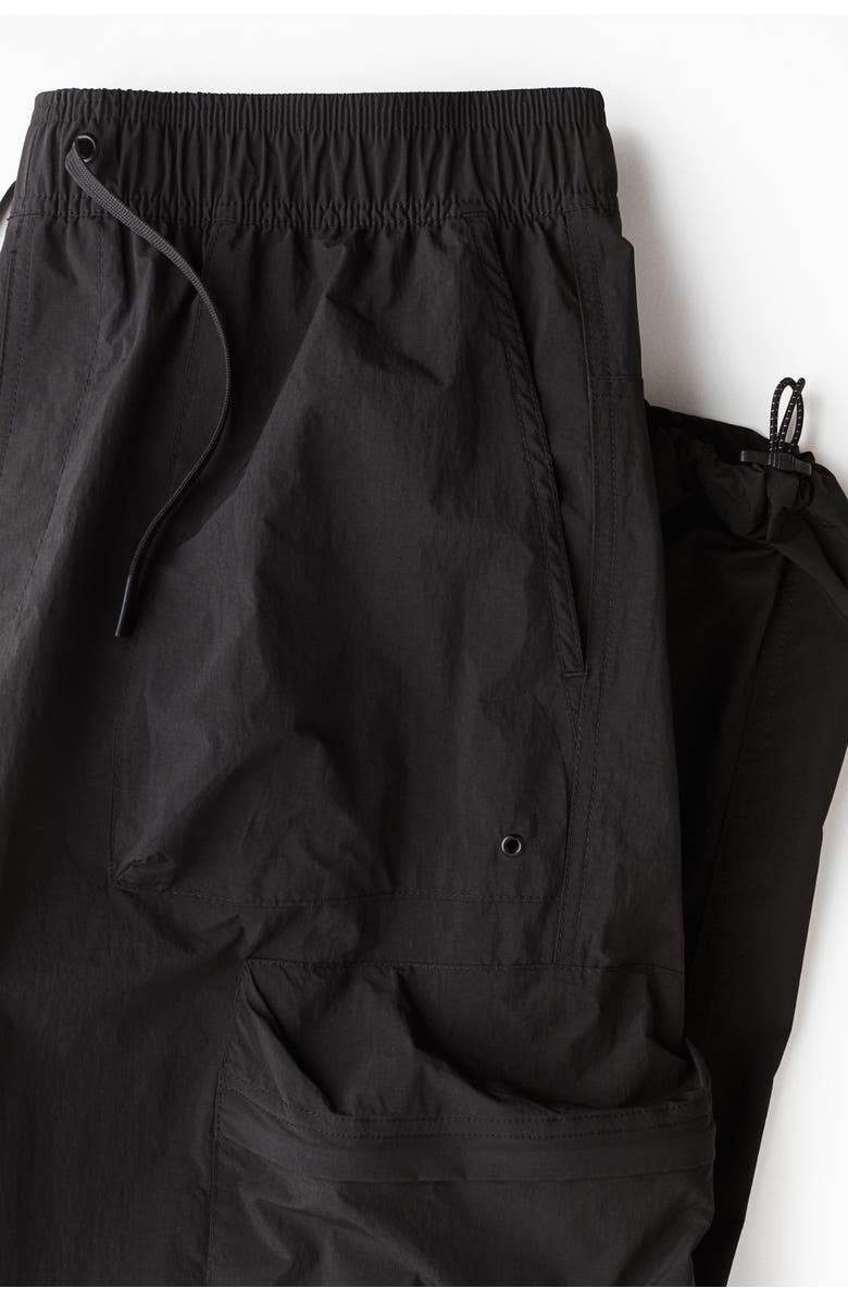 H&M Loose Fit Water-repellent Cargo Trousers, Alternate, color, Black